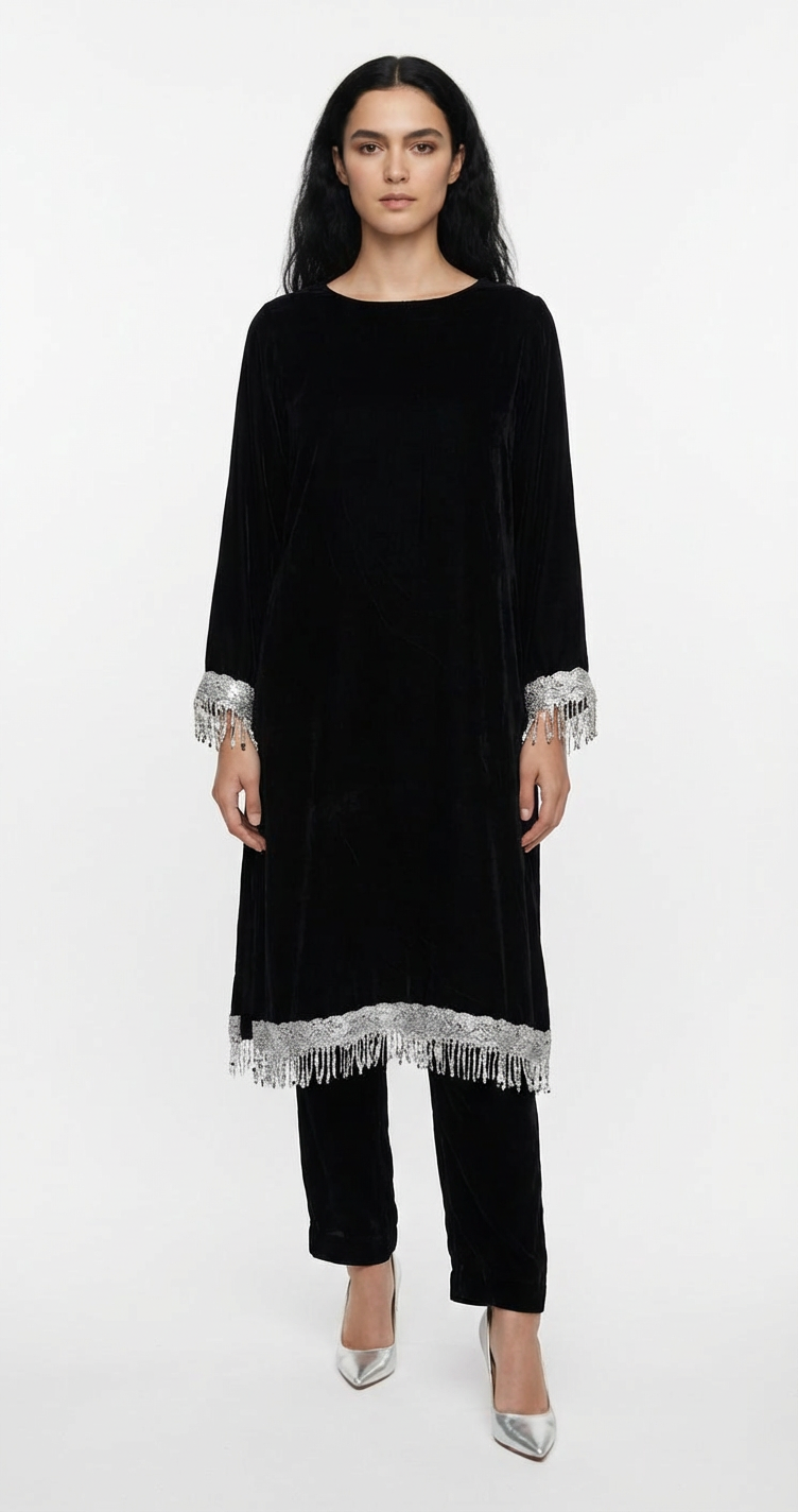 Chamki Noir – Velvet Coord Set