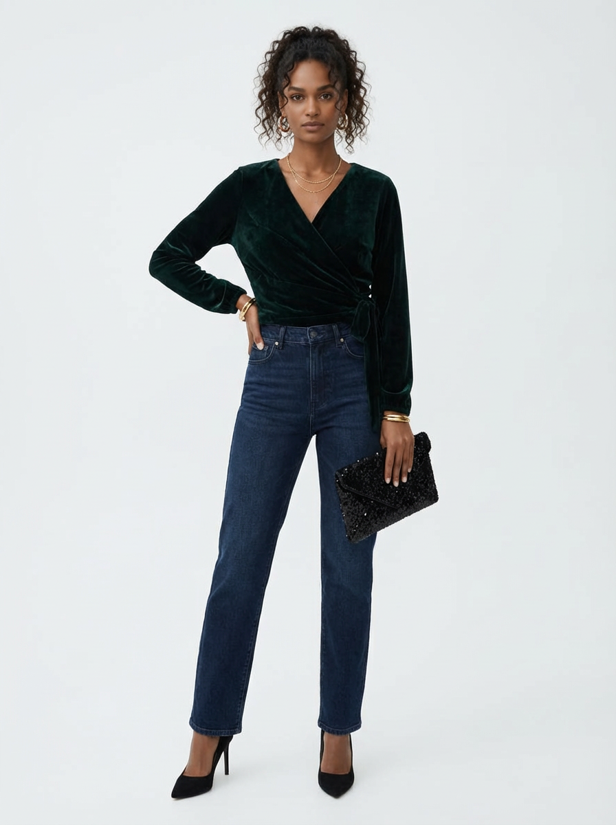 Emerald Wrap – Velvet Top