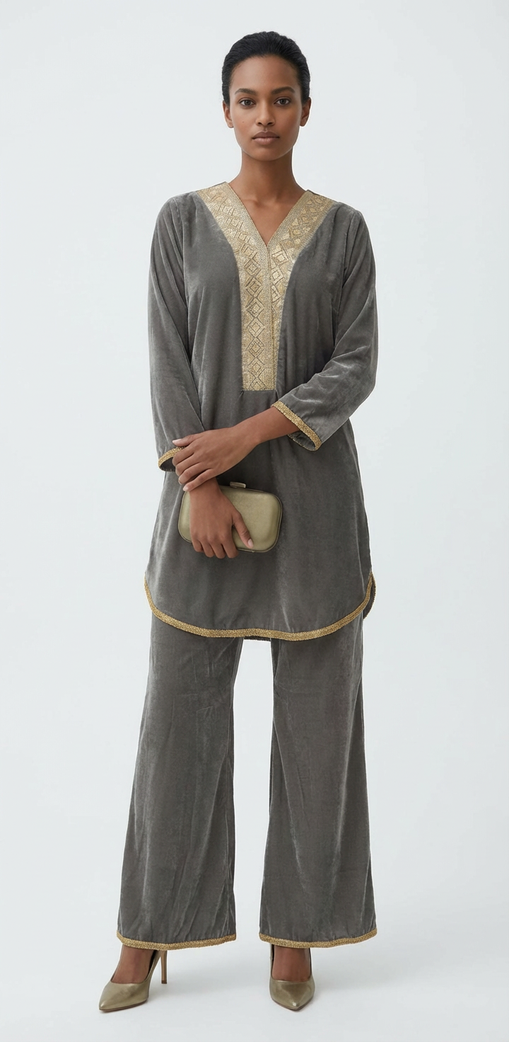 Luxe Ash – Velvet Coord Set