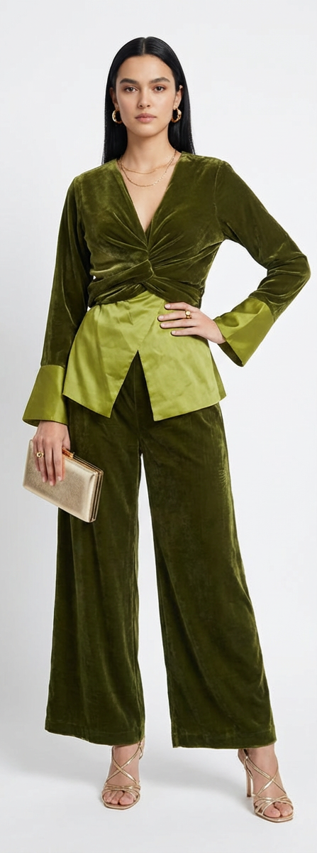 Moss Luxe – Velvet Coord Set