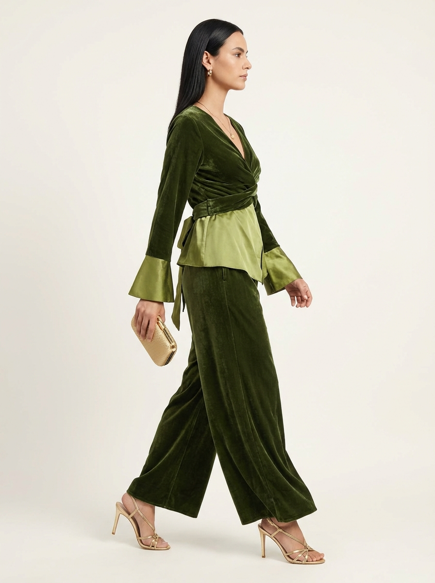 Moss Luxe – Velvet Coord Set